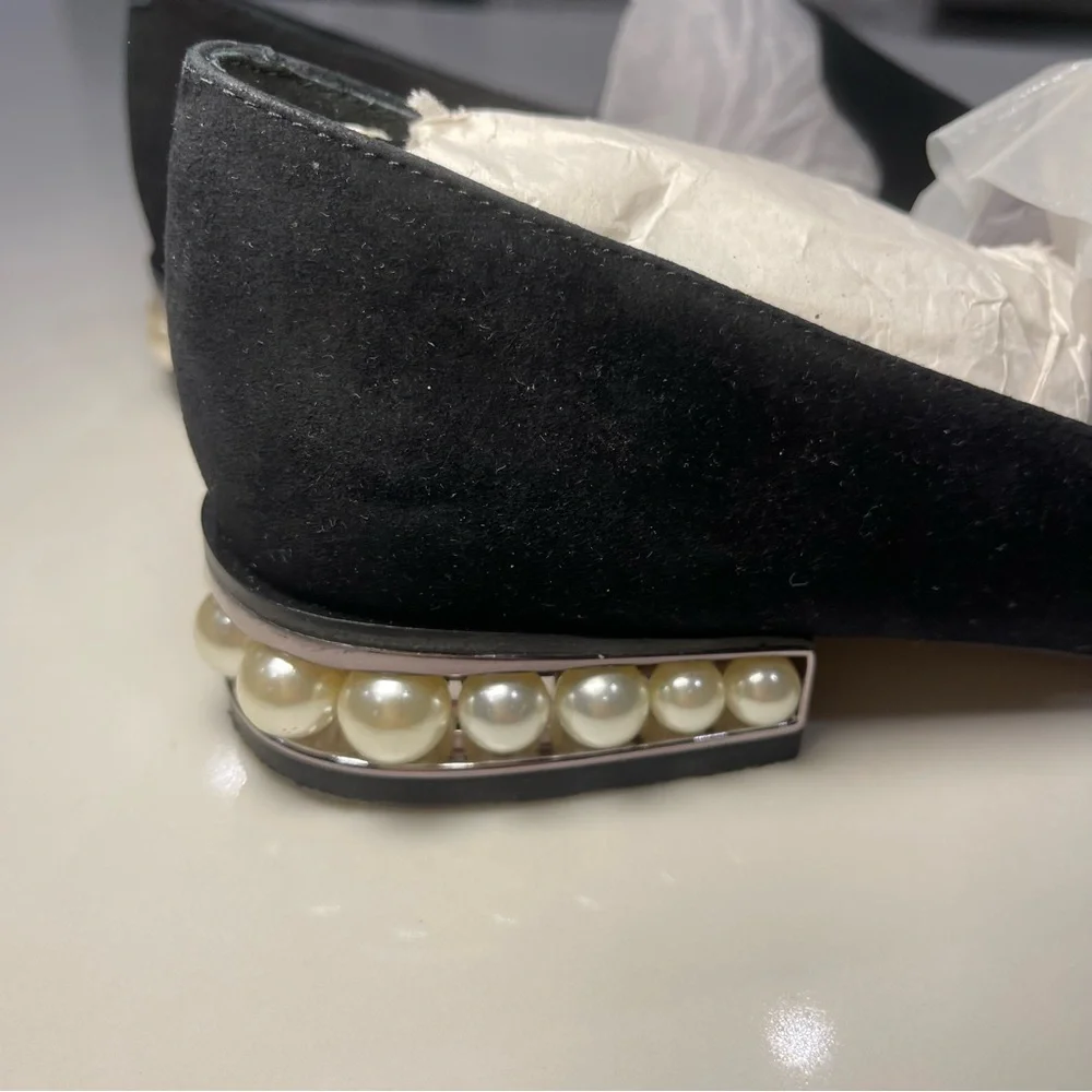 Nine West Black Loafers with Pearl Accent - Picture 3 of 15